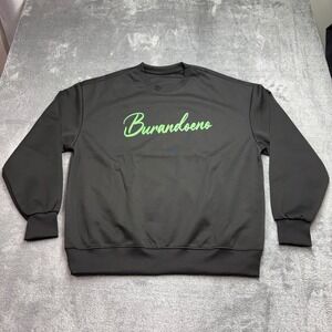 Burandoeno Sweatshirt Mens XL Black Excellent Green Graphic Smiley Pullover